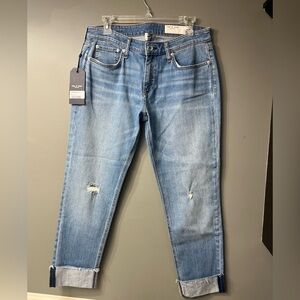 NWT rag & bone Dre Low-Rise Slim Boyfriend Jeans in Mick (Blue) Size 29